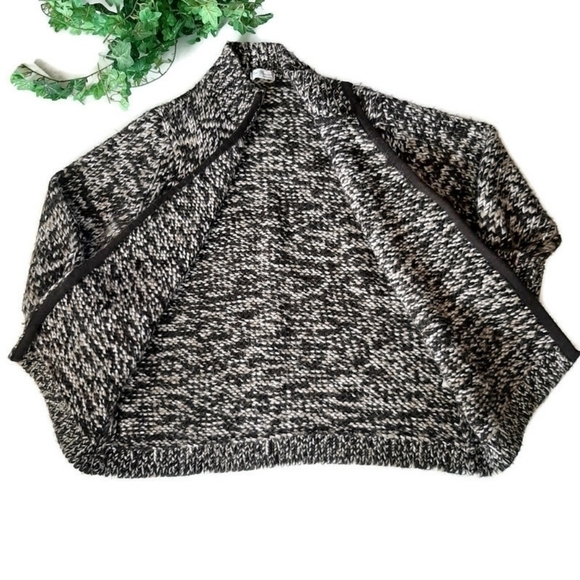 LISA PAOLIERI Designer deep brown marled cardigan Wool blend. Chunky Sz M - Picture 4 of 8